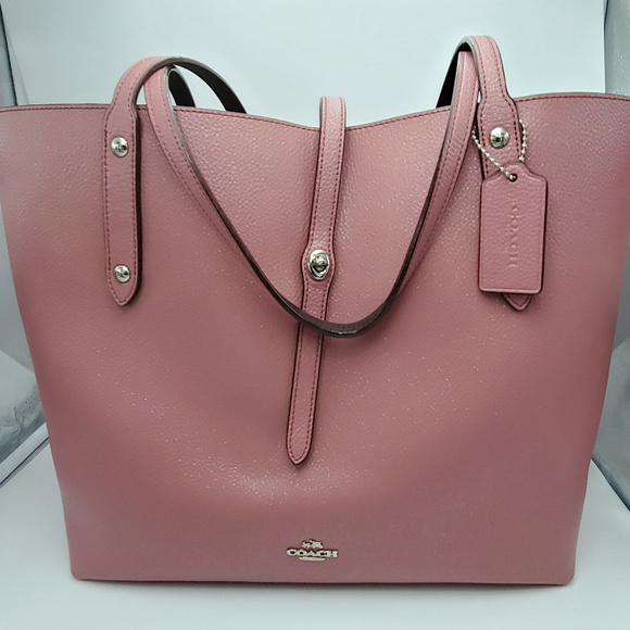 Coach Market Tote Glitter Rose Oxblood Pink 12077 - Picture 1 of 11